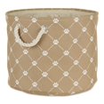 thumbnail image 1 of Design Imports CAMZ14246 Polyester Trellis Paw Round Pet Bin, Taupe, 1 of 4