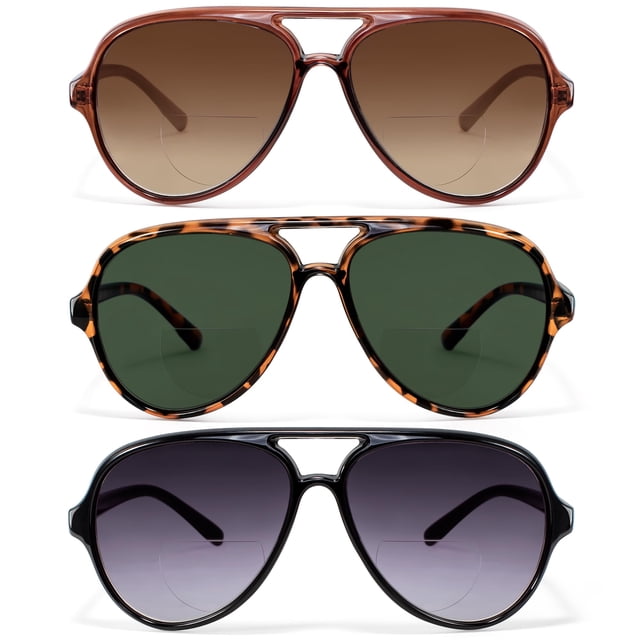 Gafas de Sol Bifocales Aviador Eyeguard 3-Pack con Protección UV400