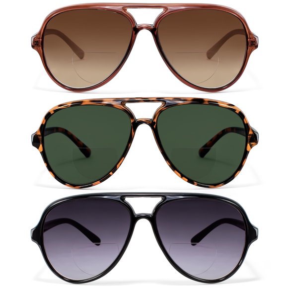 Gafas de Sol Bifocales Aviador Eyeguard 3-Pack con Protección UV400