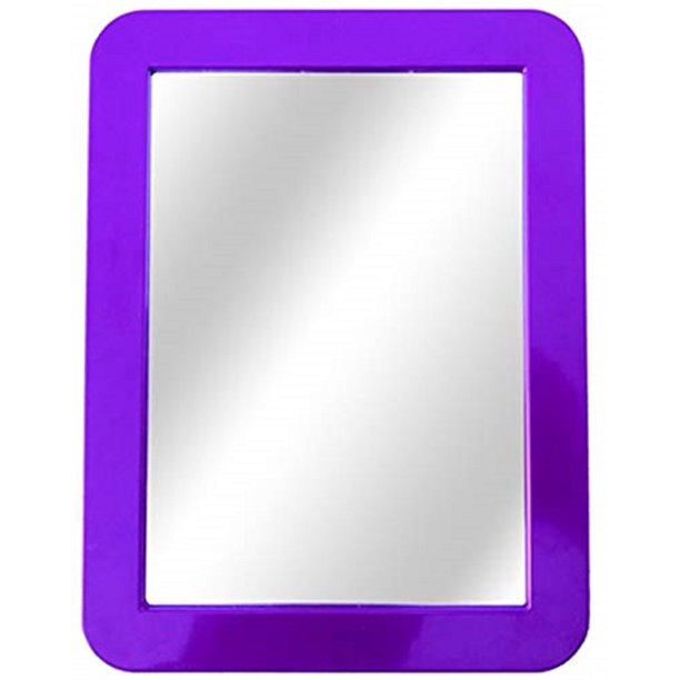Ezzo Glass Mirror for School Locker, Fridge 5" x 7" Purple