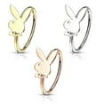 thumbnail image 2 of Cartilage Nose Bendable Hoop with Playboy Bunny Top 20g, 2 of 4