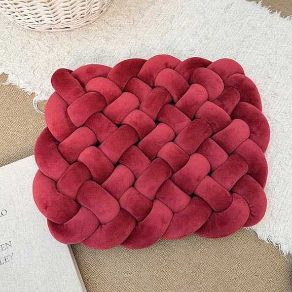 Btomtd Woven Seat Cushion and Sofa Backrest Pillow, Home Decor Cushions for Living Room Couches and Bed, Soft Household Throw Pillows, Size 19" x 15", Wine