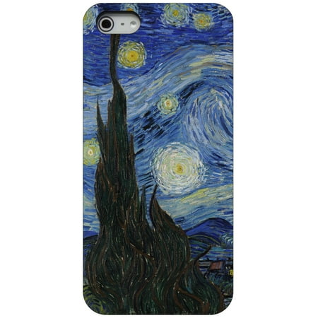 - CUSTOM Black Hard Plastic Snap-On Case for Apple iPhone 5 / 5S / SE - Van Gogh Starry Night