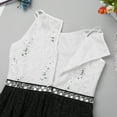 thumbnail image 4 of iEFiEL Big Little Girls Halter Neck Chiffon Summer Dress Sleeveless Rhinestone Wedding Birthday Party Dress Black&White 16, 4 of 7