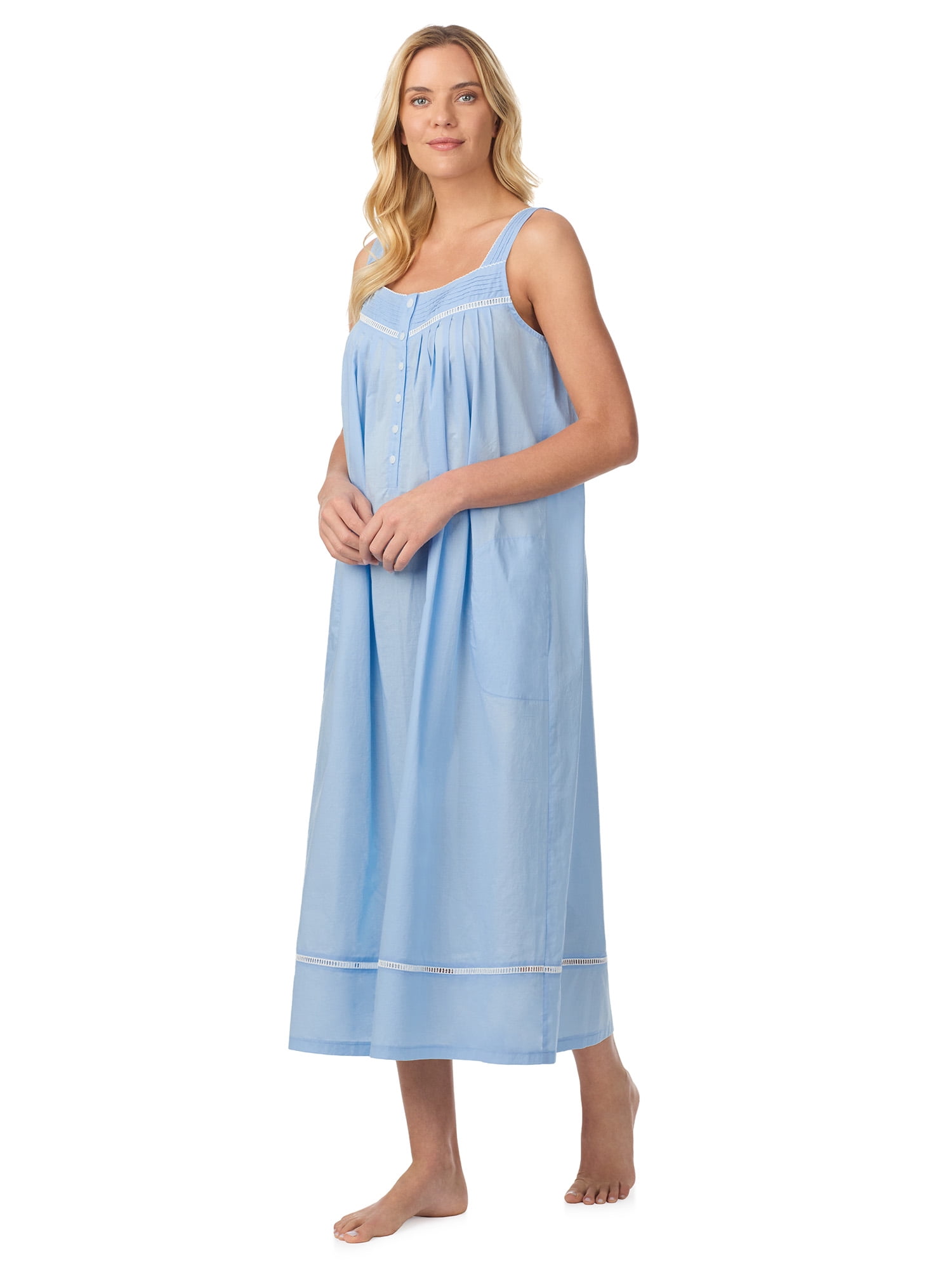 Aria Women's Lightweight Cotton Woven 50" Ballet Nightgown, Sizes XS-5X