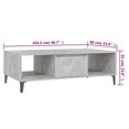 thumbnail image 4 of vidaXL Coffee Table Concrete Grey 103.5x60x35 cm Engineered Wood, 4 of 5