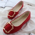 thumbnail image 6 of Viluyesy Womens Ballet Flats, Slip-On Wide Width Round Toe Comfortable Dressy Work Office Shoes Red US5.5, 6 of 6
