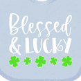 thumbnail image 4 of Inktastic Blessed and Lucky 4 Leaf Clovers St. Patrick's Day Boys or Girls Baby Bib, 4 of 4