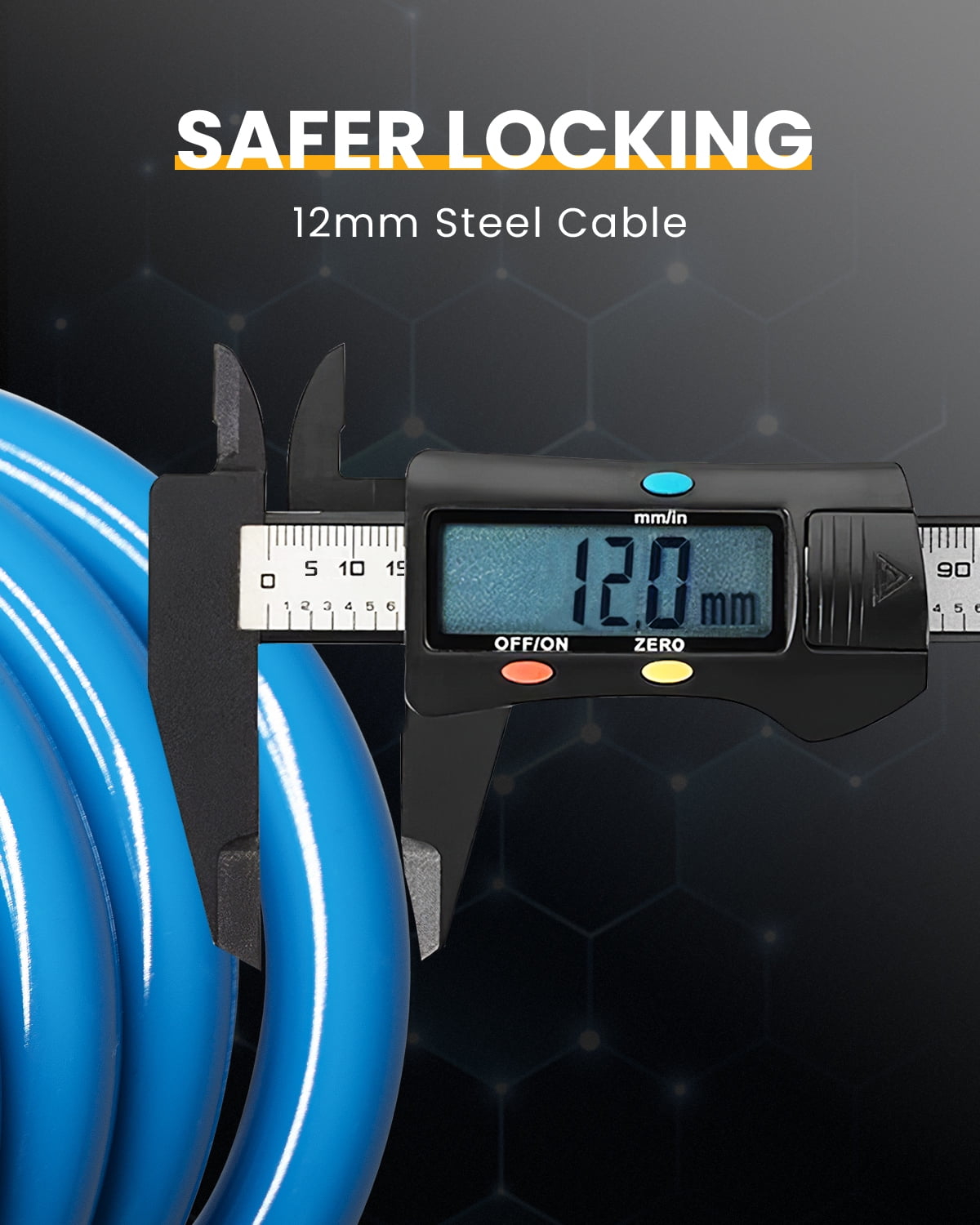 MIHOVER 2Pcs Bike LockCable with Combination,High Security 5-Digit Resettable Combination Bicycle Lock Anti-Theft, Scooter Lock with Mounting Bracket for Bikes and Scooters-Blue