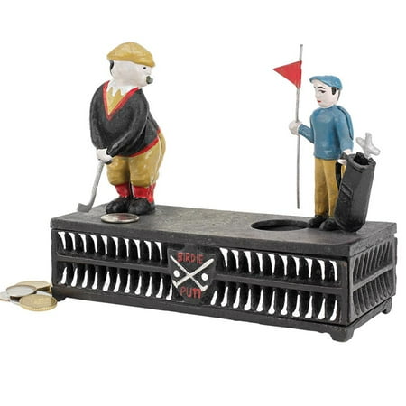 Uncle Sam Mechanical Bank Design Toscano The Golfer: This Putt is for a Birdie Collectors' Die-Cast Iron Mechanical Coin Bank ()