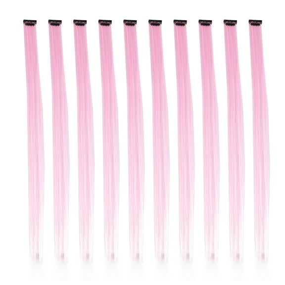 Hair Extensions Clip Human Colorful Colored Extension Pieces Rainbow Long One Piece Straight