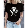 thumbnail image 1 of Women'S Casual Chef'S Hat & Utensils Graphic T Shirt Pure, 1 of 5