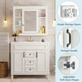 thumbnail image 2 of Harper & Bright Designs 36'' Bathroom Vanity Cabinet with Sink Combo Set and Mirror Cabinet, Modern Bathroom Storage Cabinet with 2 Soft Closing Doors and 2 Drawers, White, 2 of 13