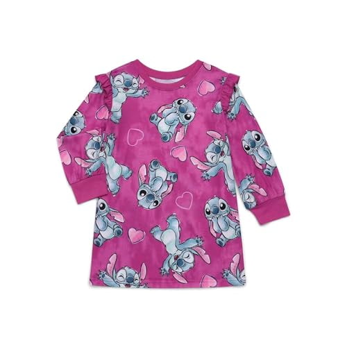 Lilo & Stitch Girls Long Sleeve Nightgown, Purple, Small (6/6X)