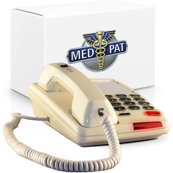 D520U Corded Landline Phone with USB-A & USB-C Charging Ports, Professional Console Telephone for Offices, Healthcare & Guest Rooms, Cream