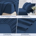 thumbnail image 5 of WISHEAD 4 Piece King Sheet Set, Deep Pocket Soft Bed Sheets, Breathable Cooling Bedding, Easy Care, Blue, 5 of 10