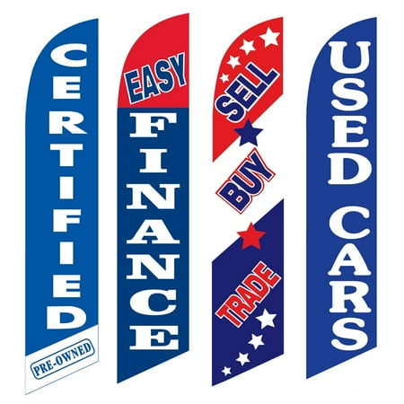 4 Advertising Swooper Flags Pre Owned Easy Finance Sell Buy Trade Used Cars