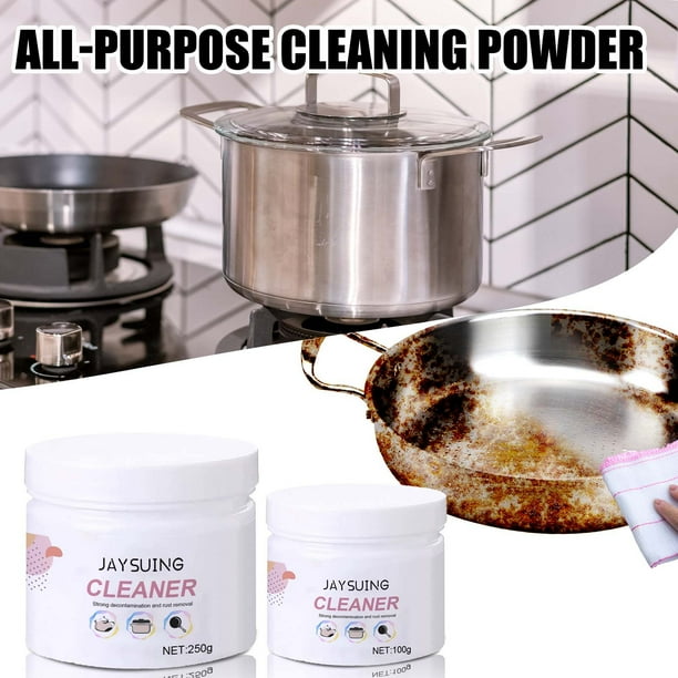Polvo Limpiador En Espuma Multiusos: Elimina La Grasa y El Óxido de La Cocina Al Instante, Limpiador En Remojo para Estufas, Hornos, Fregaderos, Azulejos y Acero Inoxidable.