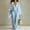 Sky Blue, variant on Womens Three Piece Outfit Sleeveless Tank Top Long Sleeve Kimono Cardigan Elastic Waist Wide Leg Pants Solid Color Vacation Set Sky Blue XL(XL)