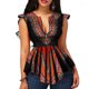 thumbnail image 2 of Qarigey Camisa con cuello en V, jersey para mujer, blusa plisada con estampado Floral, camiseta para banquete de baile, accesorios superiores de moda de Prendas para la parte del cuerpo Negro XXL Qarigey AP009589-05, 2 of 6
