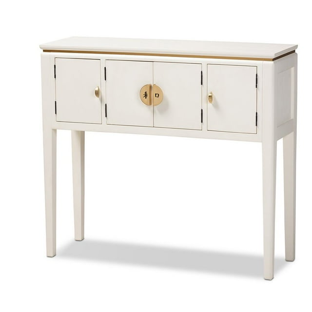 Baxton Studio Aiko Off White Finished 4-Door Wood Console Table