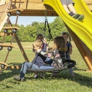 Backyard Discovery Endeavor Cedar Wood Swing Set, Slide, Play Deck, Rock Wall, Rope Ladder