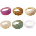 thumbnail image 1 of Conjunto Resina Colorido Ancho Grueso Cúpula Nudillo Dedo Apilable Anillo Conjunto Retro Acrílico Transparente Vintage Joyería Fiesta Elegante Regalo Hecho A Mano Vhermosa LRWJ907-4, 1 of 6