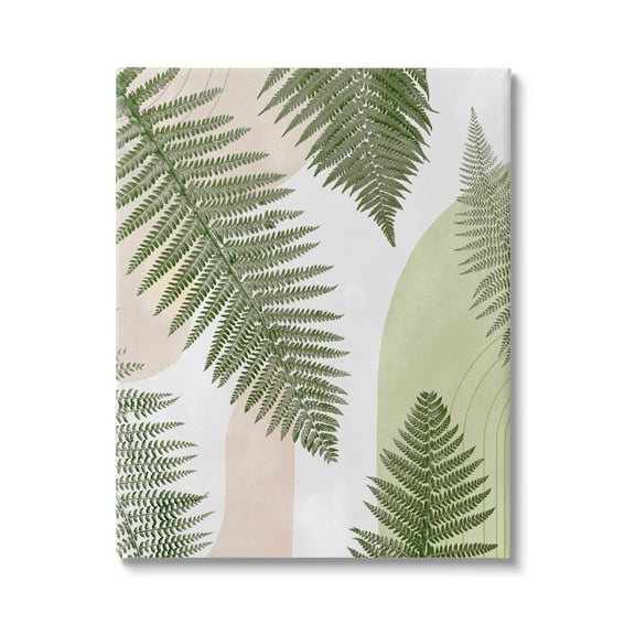 Woodland Nature Fern Leaves Botanical & Floral Graphic Art Gallery Wrapped Canvas Print Wall Art