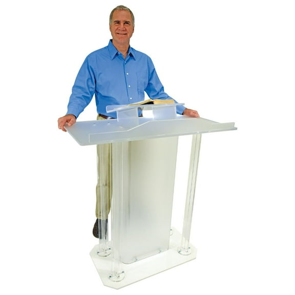 Kingdom Illustrious Frosted Acrylic Lectern - The Perfect Podium for Any Occasion