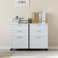 thumbnail image 4 of 3-Drawer File Cabinet with Lock, Mobile Under Desk Filing Cabinet for Home Office, Wood Storage Organizer for Letter/a4/Legal Size Documents, White, 4 of 8