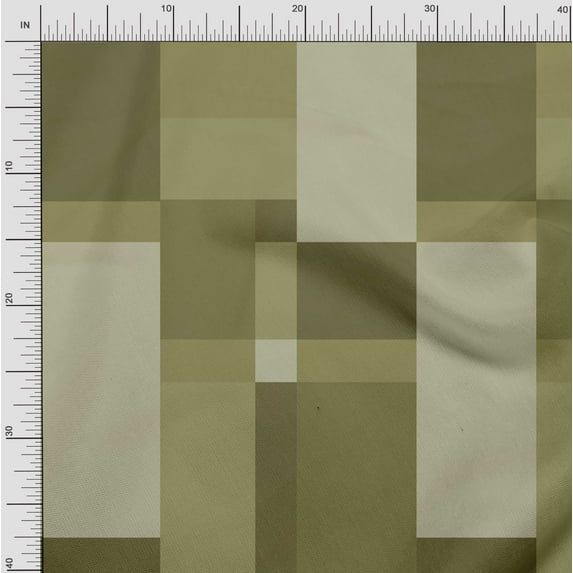 Soimoi Satin Silk Fabric Geometric Panel Print Sewing Fabric Yard 42 Inch Wide