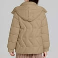 thumbnail image 4 of Gnurob Women's Puffer Jacket Quilted Winter Coats Hooded Down Jackets Warm Parka with Hood Casual Long Sleeves Outerwear Relaxed Fit Cropped Outwear Plus SizeClearance Saving,Khaki,3X-Large, 4 of 4