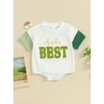 thumbnail image 3 of Aojekbee Baby Romper, Short Sleeve Crew Neck Letters Print Summer Bodysuit Clothes for Girls Boys, 3 of 10
