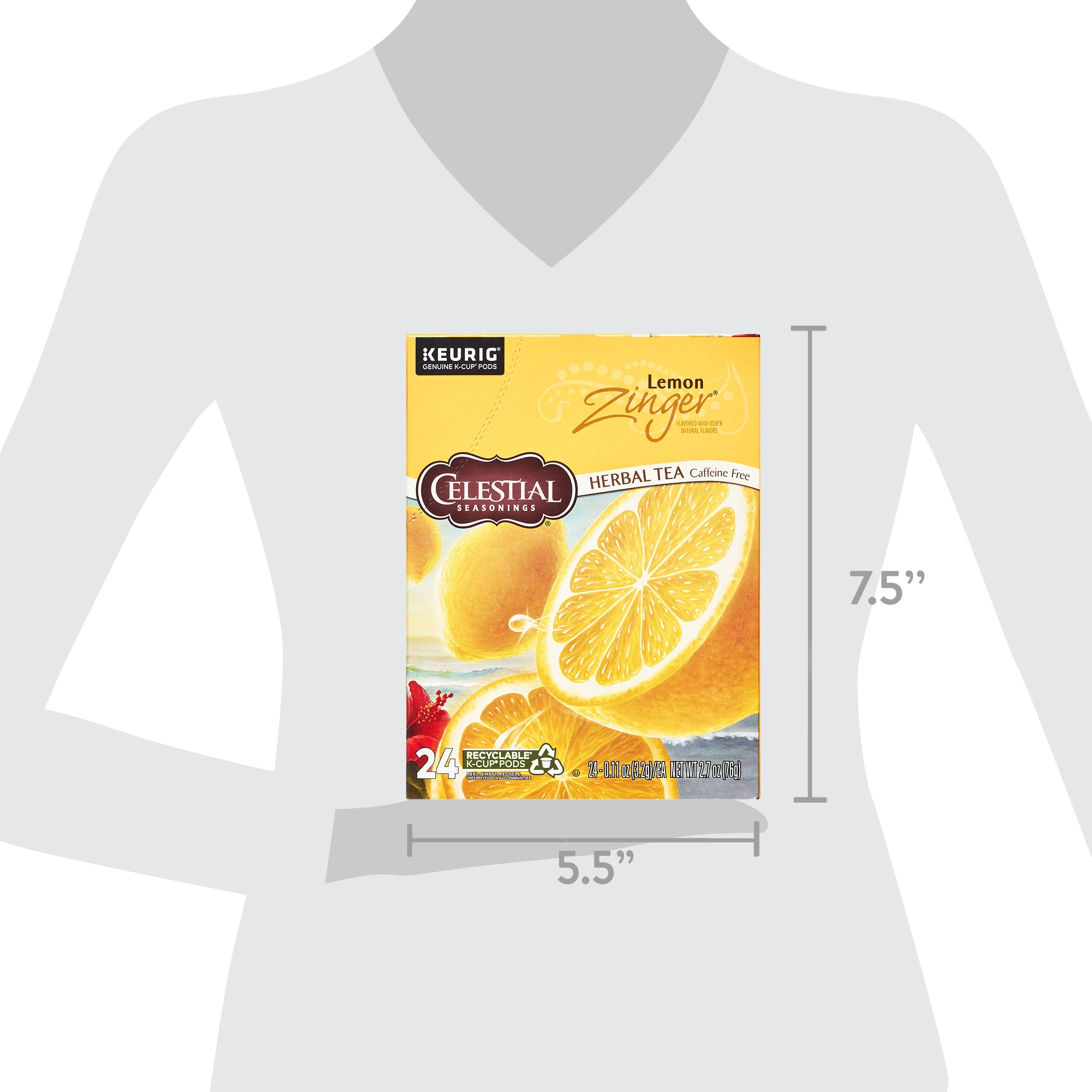 Celestial Seasonings Lemon Zinger Herbal Tea K-Cup Pods 24 ct with