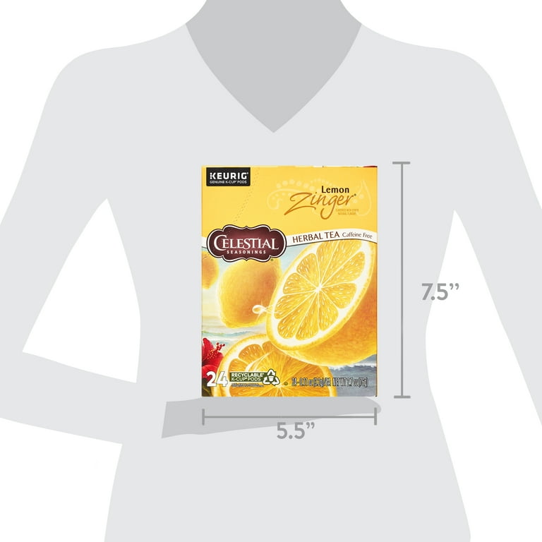 Celestial Seasonings Lemon Zinger Herbal Tea K-Cup Pods 24 ct with