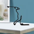 thumbnail image 4 of Línea de escultura de atleta , adornos de arte de alambre, silueta negra, artesanía, estética de Metal para habitación, boda, inauguración de Golf Sunnimix Escultura Línea Atleta, 4 of 7