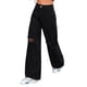 thumbnail image 2 of Pantalones Vaqueros Rotos de Cintura Alta para Mujer, Desgastados, Holgados, Rectos y de Pierna Negro L, 2 of 7