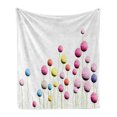 thumbnail image 1 of Floral Soft Flannel Fleece Throw Blanket, Globe Amaranth Flowers Pattern Nature Beauty Blooms Petals Botany Eco Print, Cozy Plush for Indoor and Outdoor Use, 50" x 70", Multicolor, by Ambesonne, 1 of 6