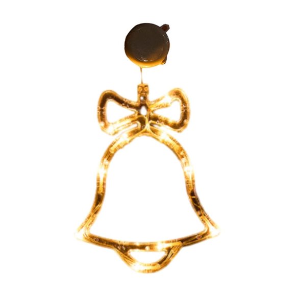 D Christmas Decorative Light Strand Window Hanging Led String With Suction Cups Warm White Bulbs Battery Powered