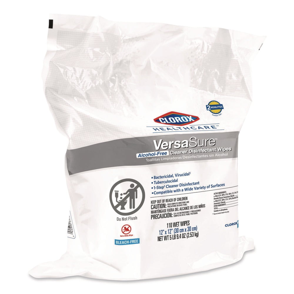 VersaSure 12 in. x 12 in. 1-Ply Cleaner Disinfectant Wipes - White Fragranced (2/Carton)