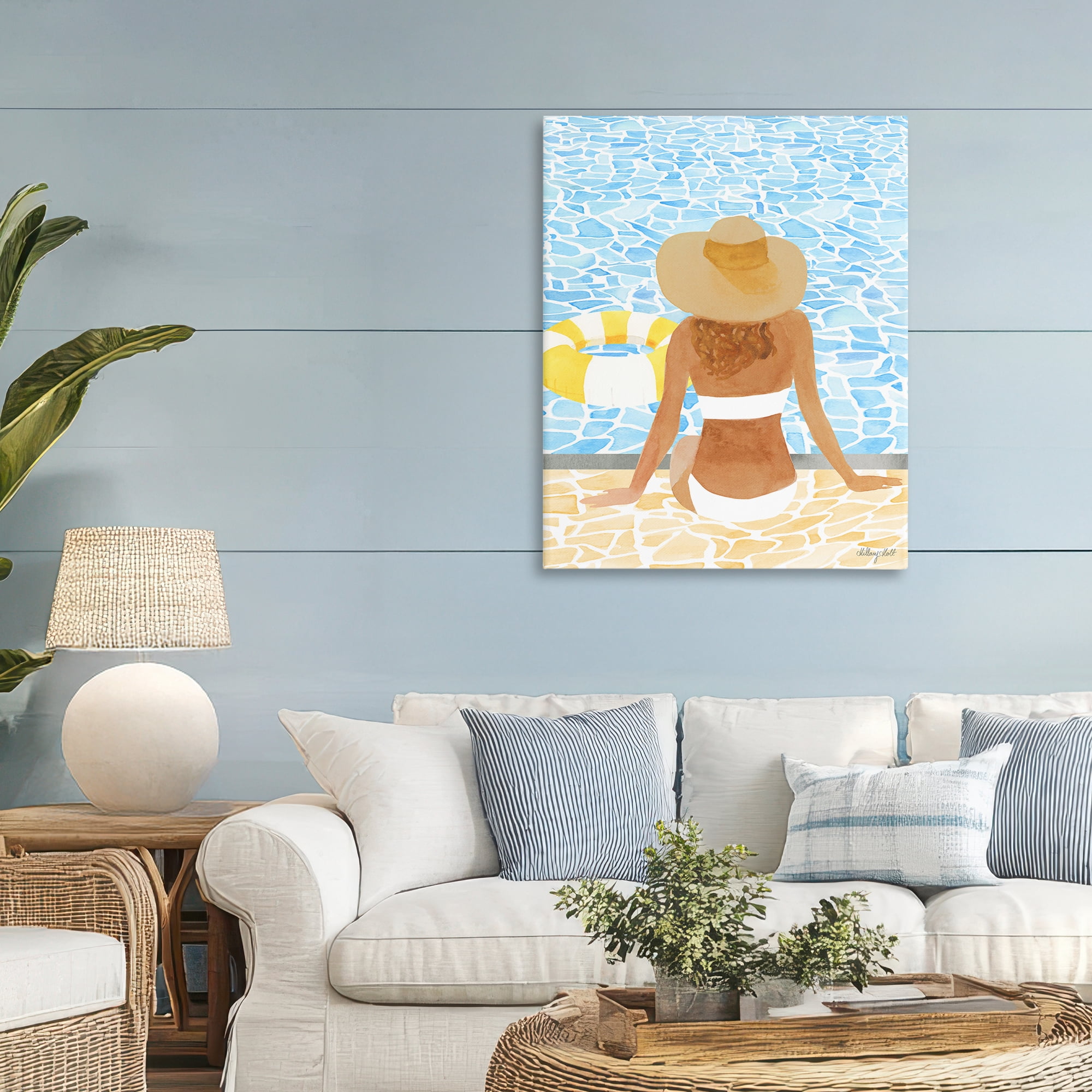 Stupell Industries Summer Poolside Chill Canvas Wall Art, design by Hillary Holt