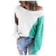 thumbnail image 1 of Gibobby SuéTer Para Invierno Mujer Suéter de punto de manga larga con cuello en O de patchwork informal para mujer(Blanco,M), 1 of 5