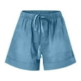 thumbnail image 4 of CHUOU New Women's High Waist Elastic Lace Up Shorts In Summer, 4 of 5