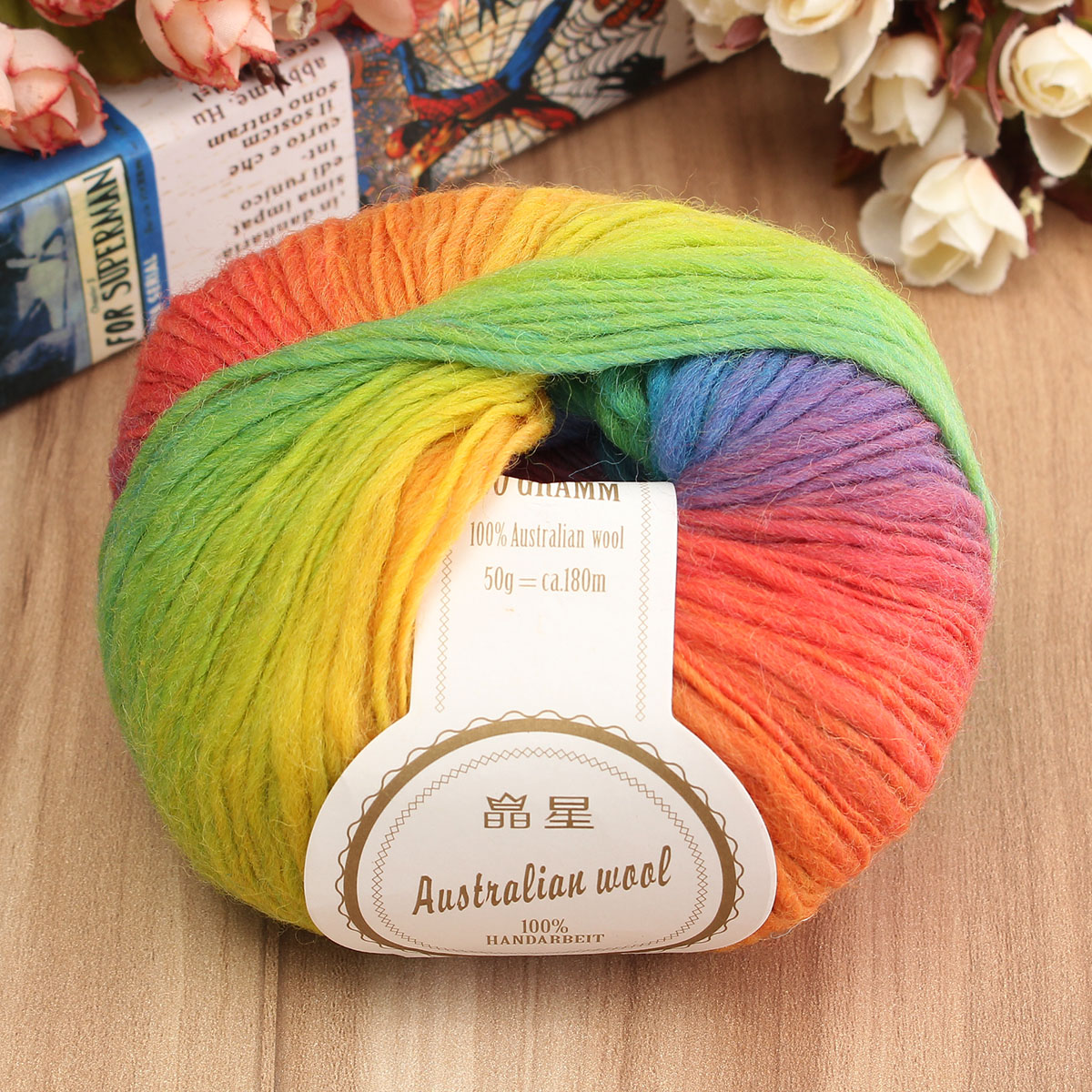 Wool Yarn DIY Soft Knitting Wool Roving Crochet 50G, Super Soft