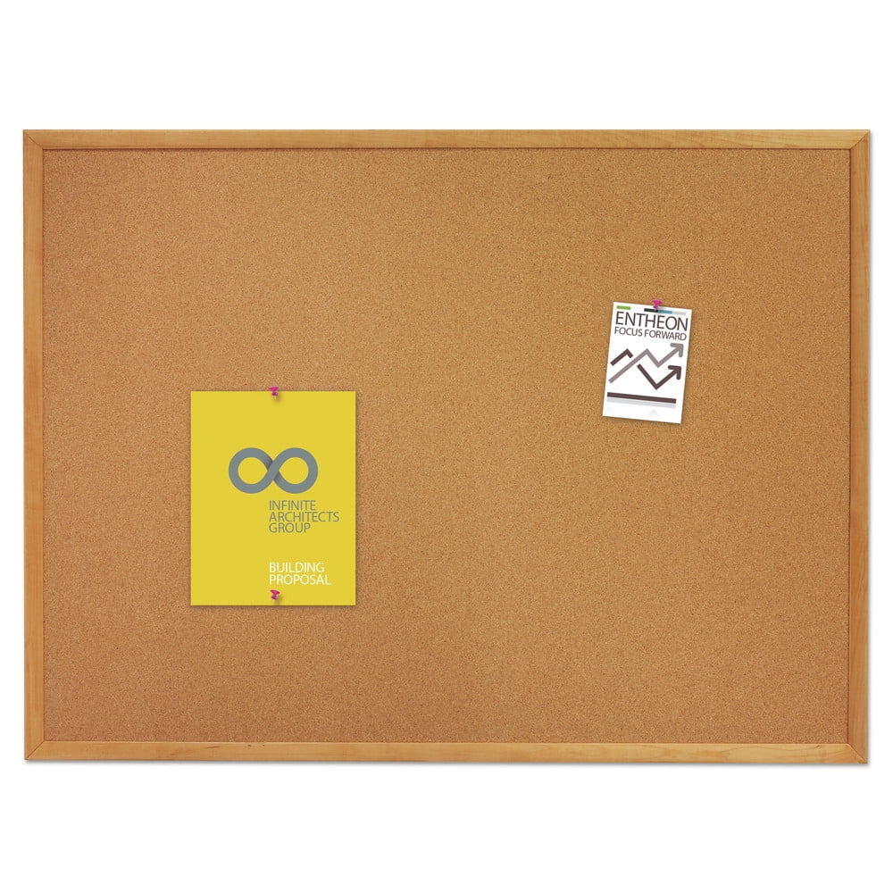 Quartet Classic Cork Bulletin Board 36 x 24 Oak Finish Frame - Cork Boards