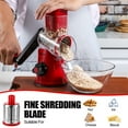 thumbnail image 6 of Geedel Rotary Cheese Grater, Kitchen Grater Vegetable Slicer with 3 Interchangeable Blades, Powerful Suction, Dishwasher Safe, Easy to Clean Grater for Cheese,Vegetable, Fruit, Nuts, 6 of 10