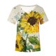 thumbnail image 4 of Blusa de camiseta informal con estampado de manga corta y cuello en V de verano para mujer a la moda Fridja  bn5860, 4 of 5