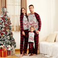 thumbnail image 2 of goowrom Christmas Parent-child Pajamas Festive Cartoon Elk Plaid Pattern, 2 of 5