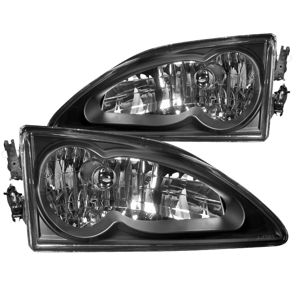 SpecD Tuning Headlights Black for 19941998 Ford Mustang Head Light
