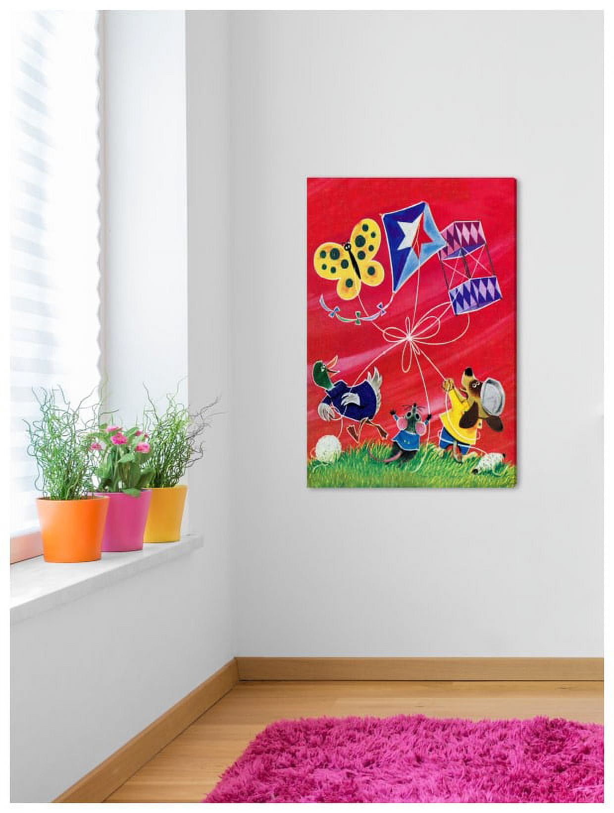 Marmont Hill "Flying a Kite" by Curtis Painting Print on Canvas